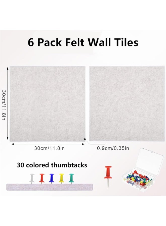 Arabest Cork Board Felt Bulletin Board,6 Pack Removable Felt Cork Board Tiles with Push Pins Decorative Picture Framed Display Board for School, Home, Kitchen & Office Walls（90cm×60cm） - Image 3